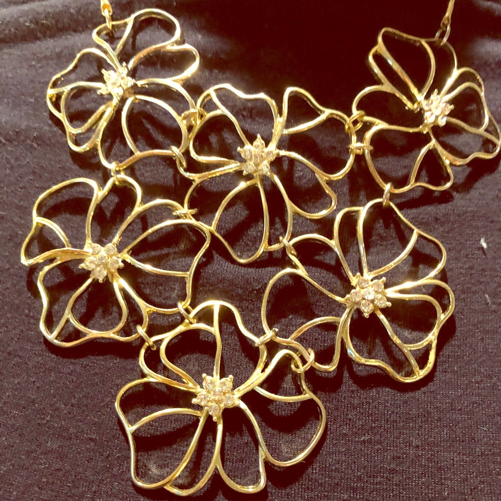 Gold-Tone Pendant With Cubic Zirconia.